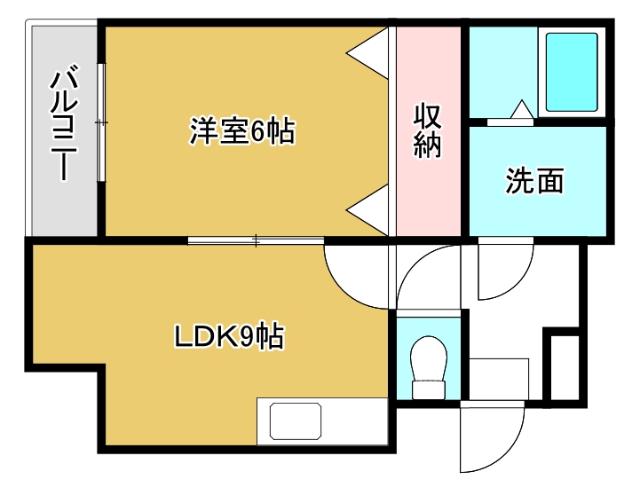 セレブらん村伊10(1LDK/1階)の間取り写真