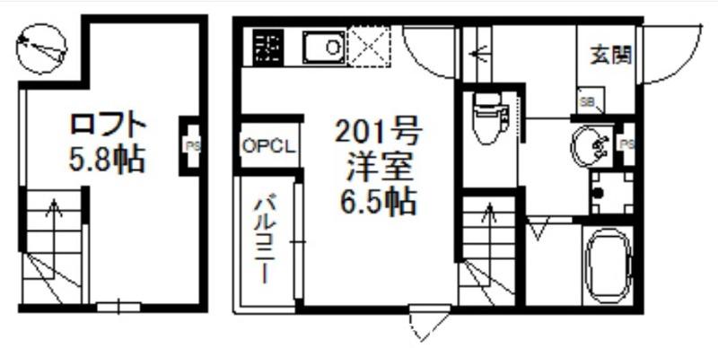 フォルトゥーナ竹下駅前(ワンルーム/2階)の間取り写真