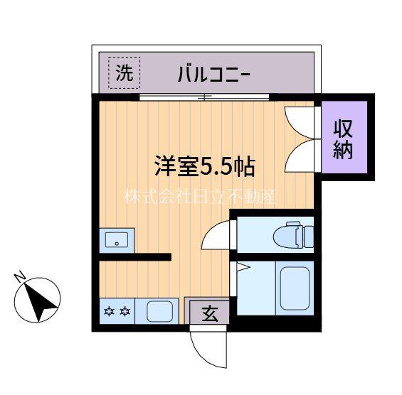 メゾンフローラ(1K/2階)の間取り写真
