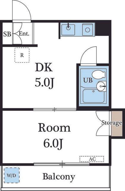 シャロン西川口(1DK/5階)の間取り写真