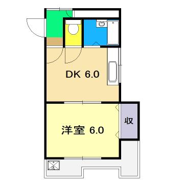 光マンション(1DK/3階)の間取り写真