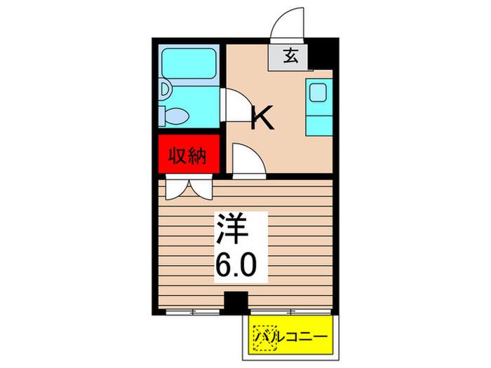 エスケイマンション(1K/3階)の間取り写真