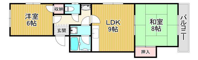 ラフォーレ諏訪II(2LDK/4階)の間取り写真