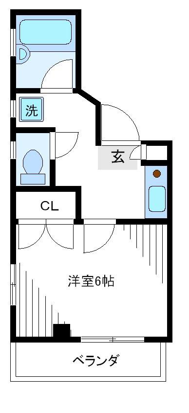 クレスト北沢(1K/2階)の間取り写真