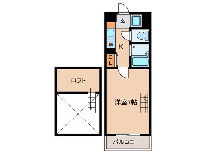 ステイツ六本松駅前(1K/7階)の間取り写真
