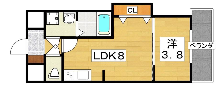 シェリロ香里園(1LDK/11階)の間取り写真