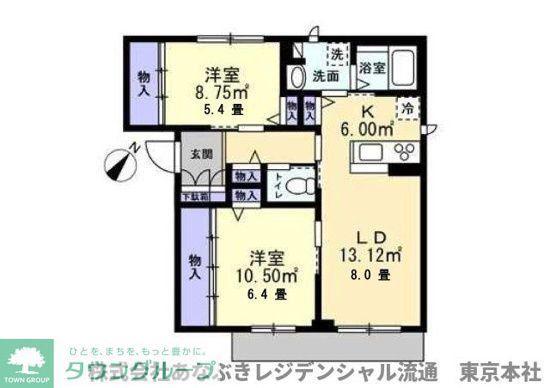 SCENEIII(2LDK/2階)の間取り写真
