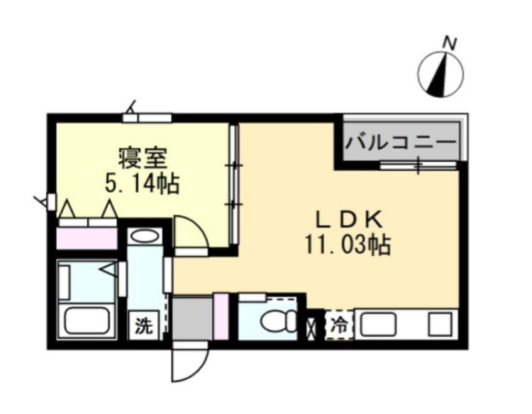 ANQI神宮前 アンキ神宮前(1LDK/1階)の間取り写真