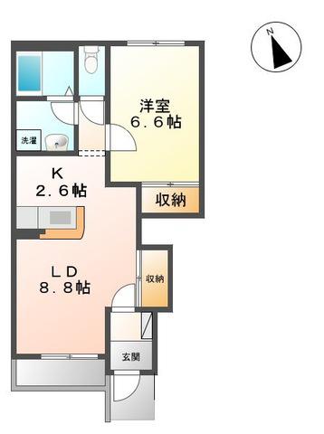 充実設備でコスパ良好(1LDK/1階)の間取り写真