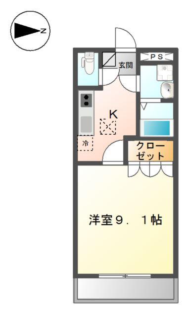 サニーコート・JOH(1K/1階)の間取り写真