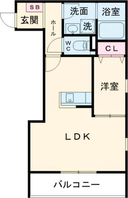 フェリーチェ泉大津(1LDK/3階)の間取り写真