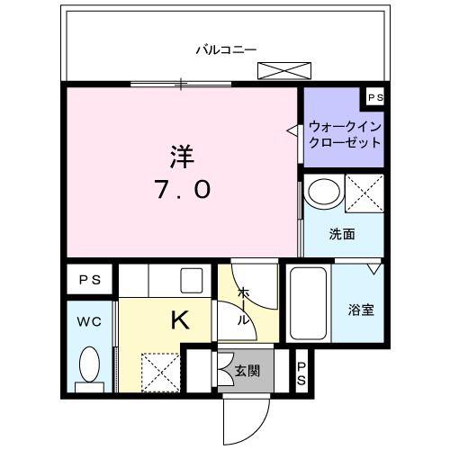 トゥットフェリーチェ横浜(1K/3階)の間取り写真