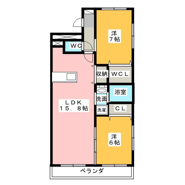 WINGLAND21(2LDK/4階)の間取り写真