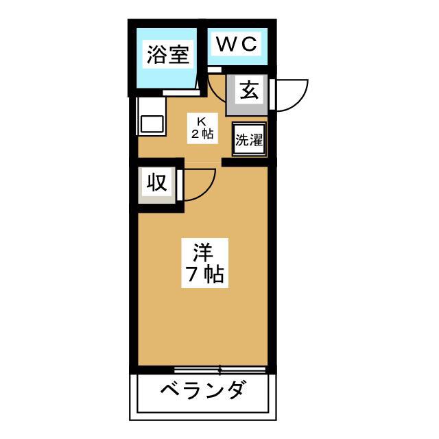 ジュネス本牧(ワンルーム/2階)の間取り写真