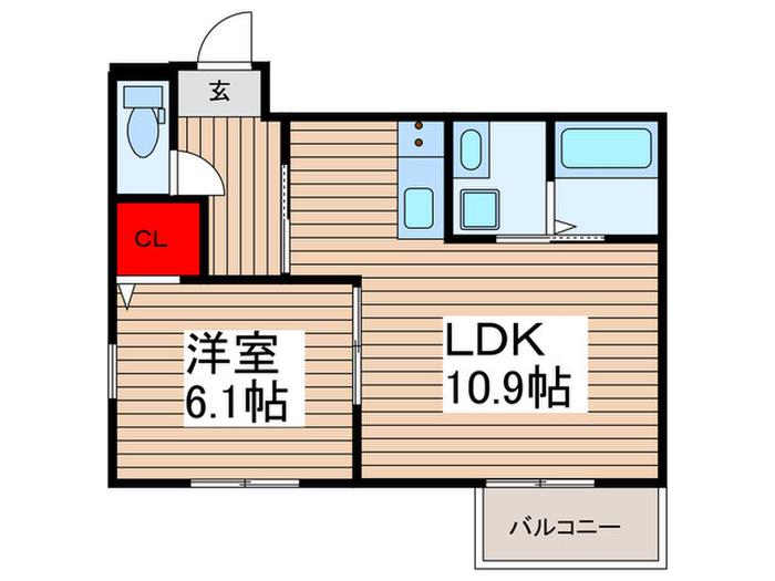 プレ・デ・フレイル(1LDK/2階)の間取り写真
