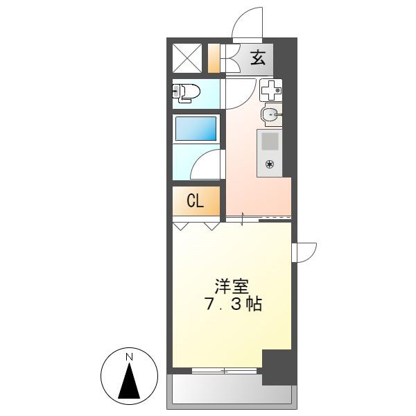 リヴェール白壁(1K/7階)の間取り写真