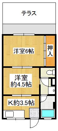 コーポ中山(2K/1階)の間取り写真