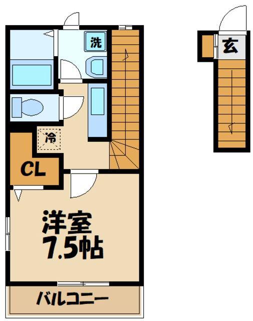 エル・シャルマンⅡ(1K/2階)の間取り写真