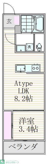 フォーサイト千葉寺(1LDK/1階)の間取り写真