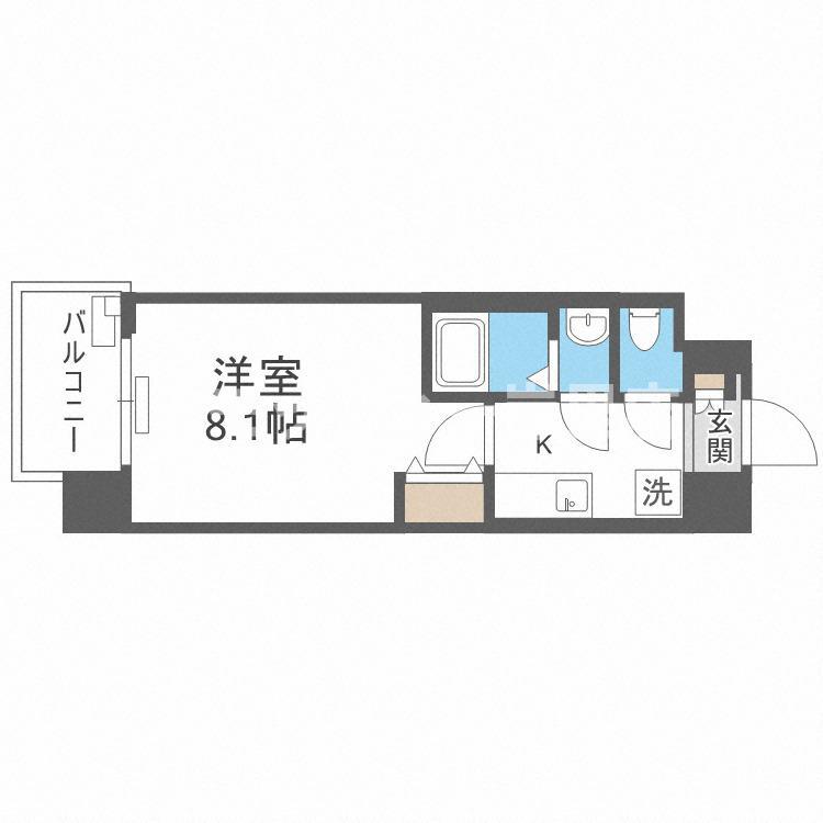 セオリー天王寺南DOOR(1K/6階)の間取り写真