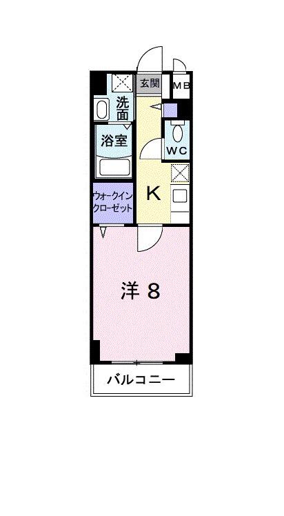 グランクレシア(1K/3階)の間取り写真
