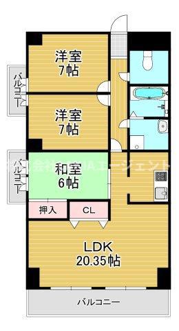 ライフステージ福島(3LDK/3階)の間取り写真