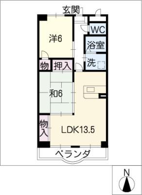ラフォーレ(2LDK/1階)の間取り写真