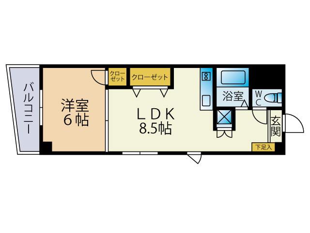 アコード住吉(1LDK/3階)の間取り写真