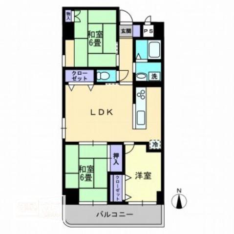 レイクウエスト(3LDK/10階)の間取り写真
