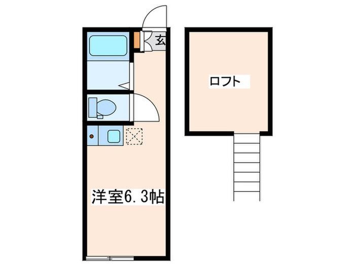 ミルフルール西横浜(ワンルーム/2階)の間取り写真