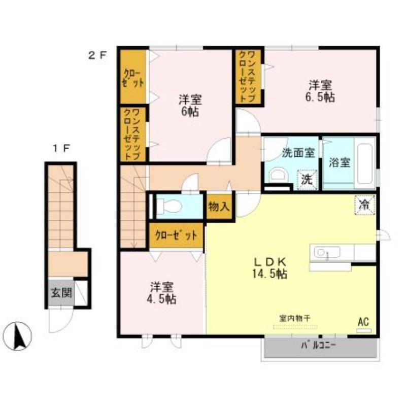 グランリベルテII(3LDK/1階)の間取り写真