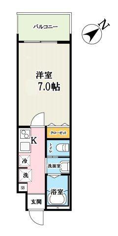 キャメル草加谷塚2丁目A棟(1K/3階)の間取り写真