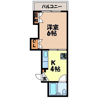 武生ビル(1K/3階)の間取り写真
