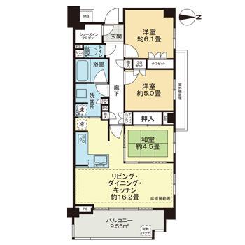 ライオンズ練馬レジデンス(3LDK/3階)の間取り写真