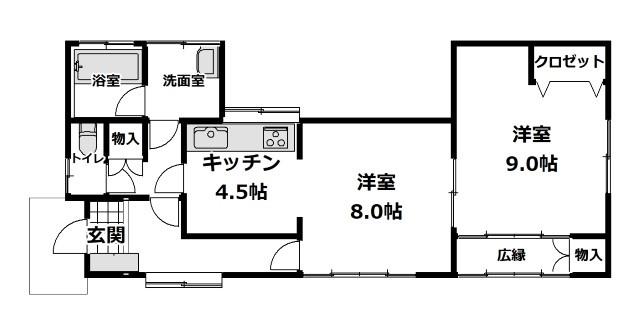 新光荘(2DK/1階)の間取り写真