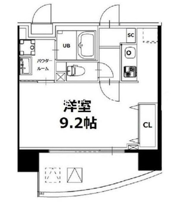神楽坂5丁目ビル(ワンルーム/9階)の間取り写真