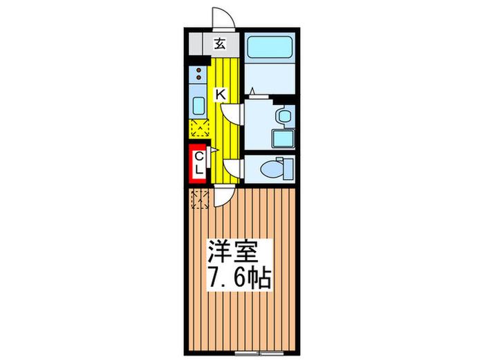 クライムスズヤ(1K/1階)の間取り写真