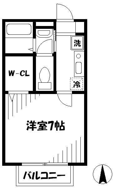 グランシャリオIII番館(1K/1階)の間取り写真