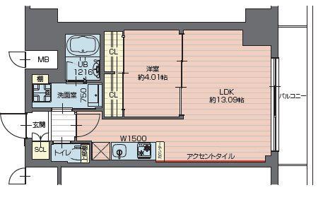 プレジオ西新井(1LDK/10階)の間取り写真