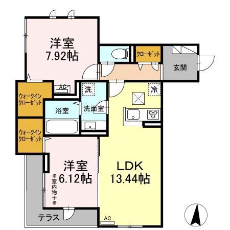 プライム レジデンス(2LDK/1階)の間取り写真