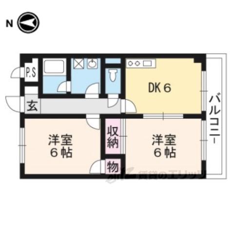 桂OSプラザビル(2DK/5階)の間取り写真