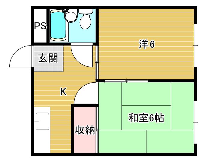 レジデンス大和(2K/3階)の間取り写真