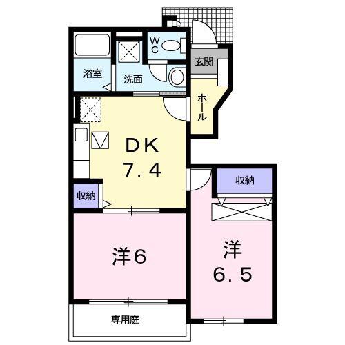 LIVERTY DREAM VI(2DK/1階)の間取り写真
