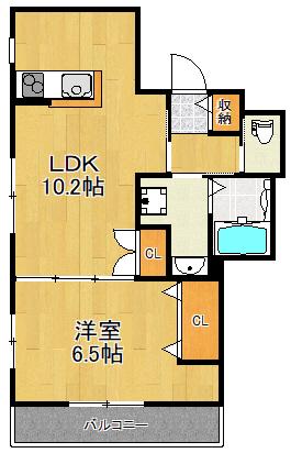 ファミタシオン(1LDK/2階)の間取り写真