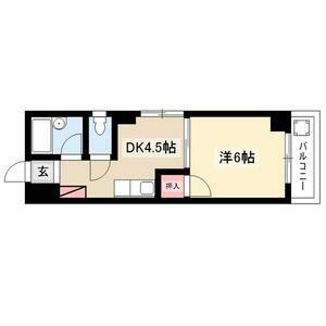 イトーマンション(1DK/4階)の間取り写真