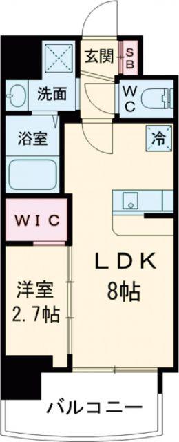 セレニテ天満橋アリア(1LDK/12階)の間取り写真