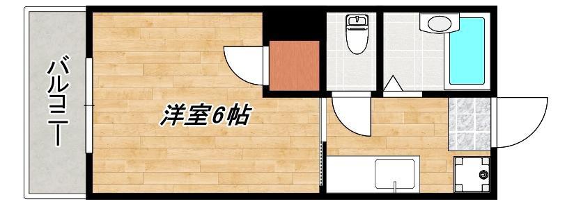 レインボー鴨池(1K/4階)の間取り写真