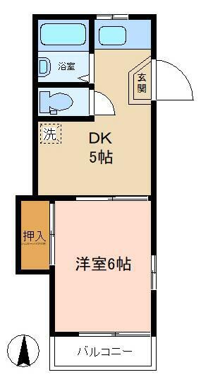 ラプラス千鳥(1DK/2階)の間取り写真