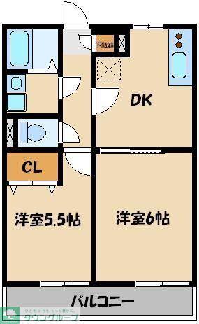 アムールユイットII(2DK/1階)の間取り写真