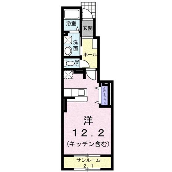 プレシャス手屋(ワンルーム/1階)の間取り写真